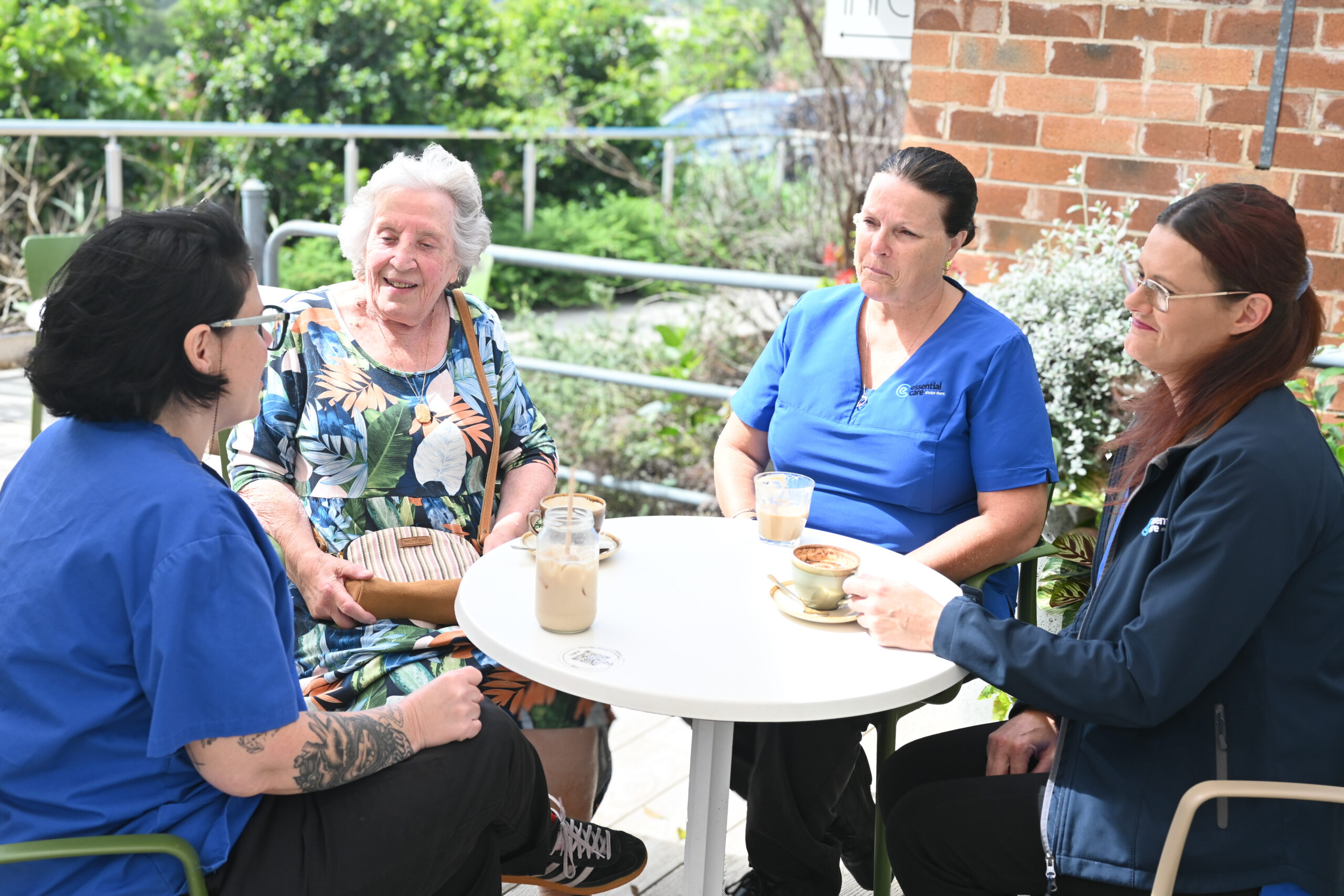 Essential Care Support Workers on a Social excursion with Senior client
