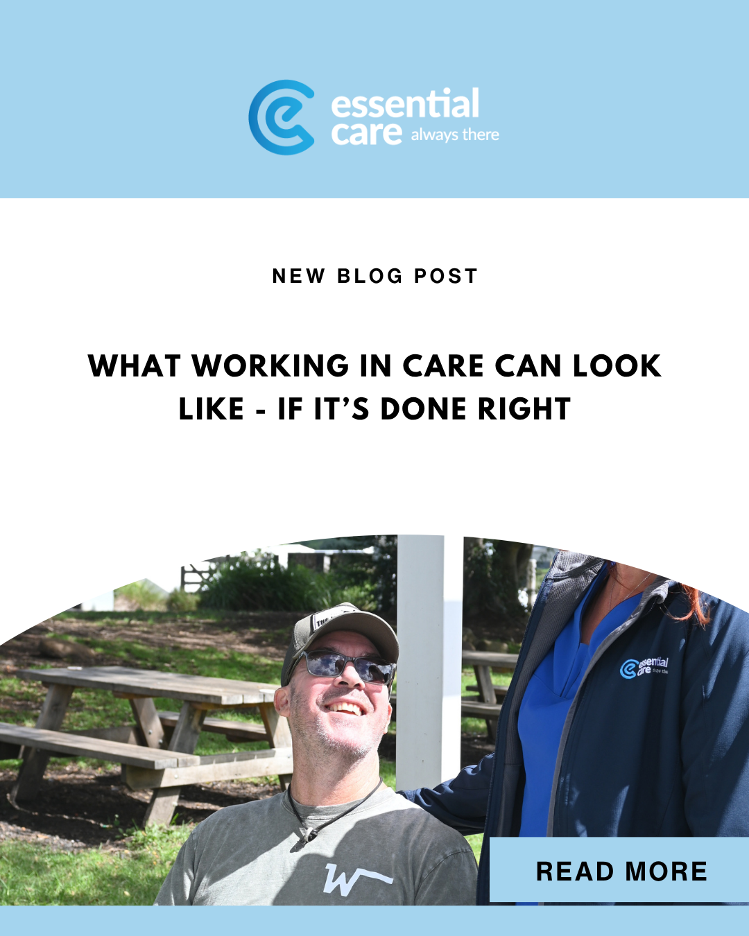 What working in care can look like blog cover